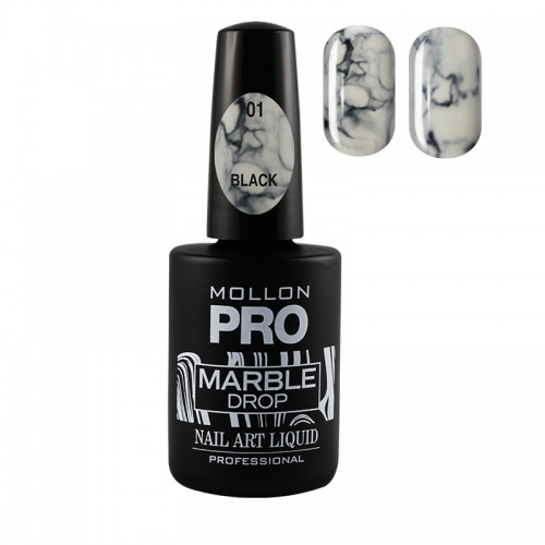 MARBLE DROP Nail Art Liquid 10ml – 01 Black