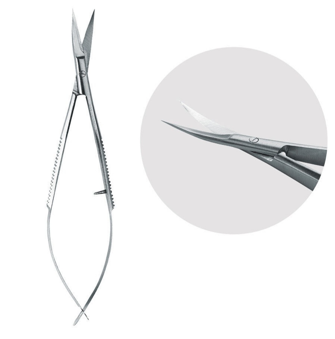 Tijeras largas para cutículas 12 cm, acero inoxidable