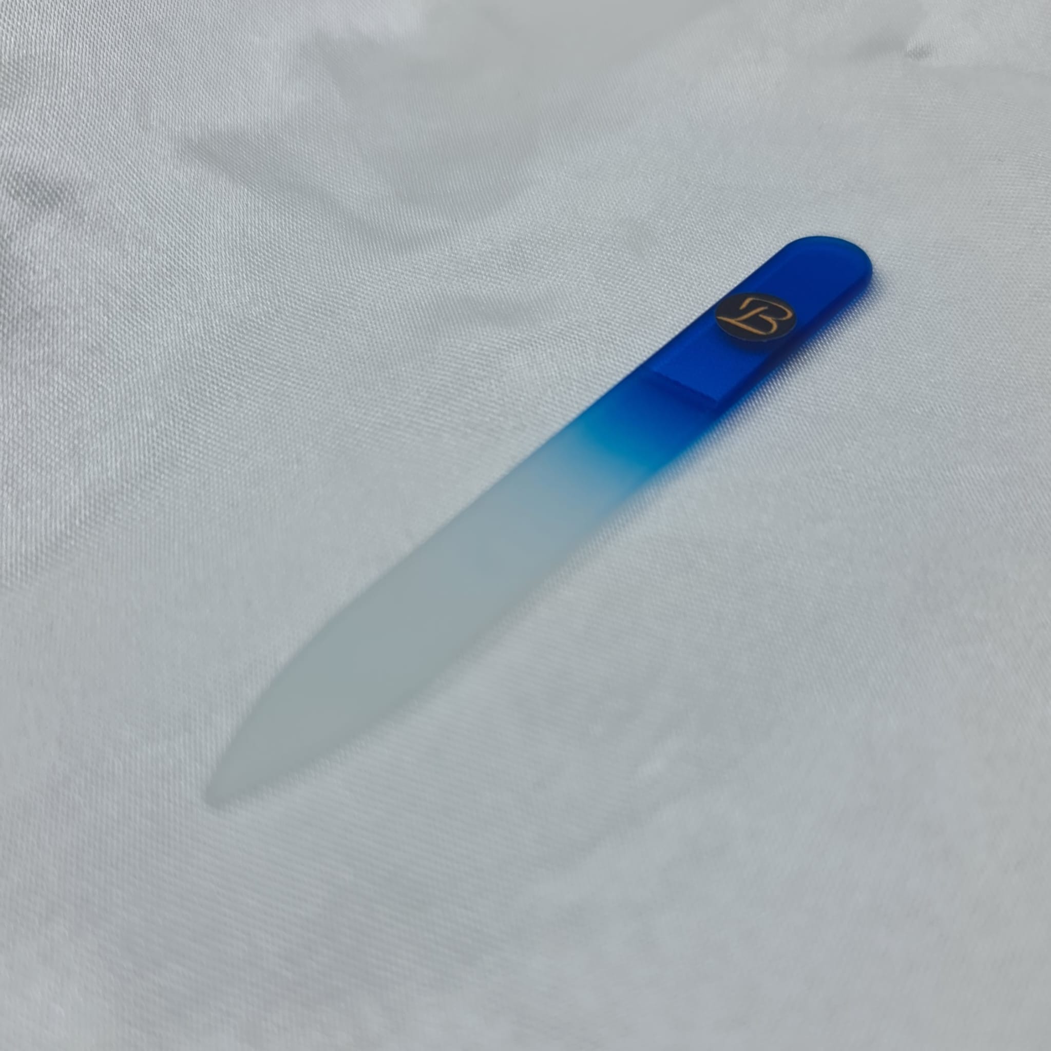 Lima de cristal templado 9 cm color azul